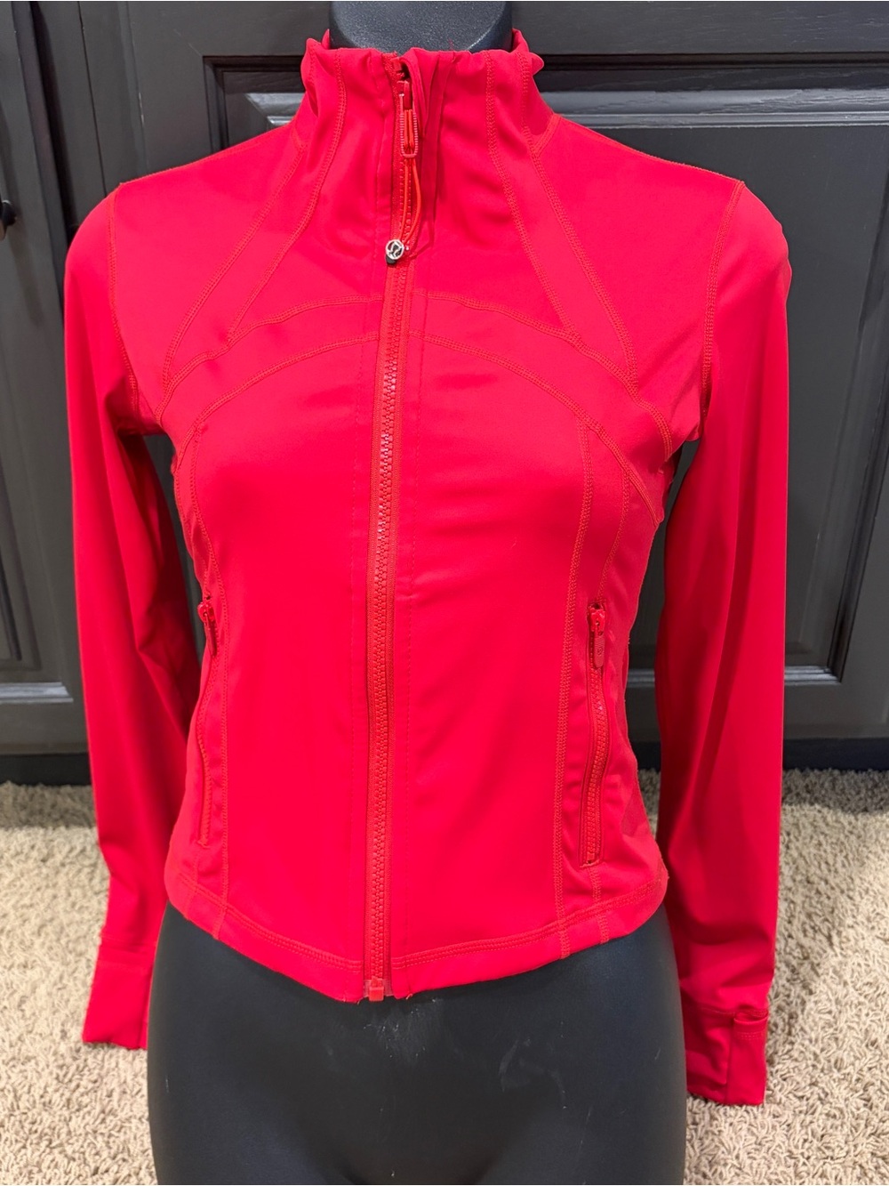 LULULEMON DEFINE CROPPED JACKET NULU~DARK RED See Measurements